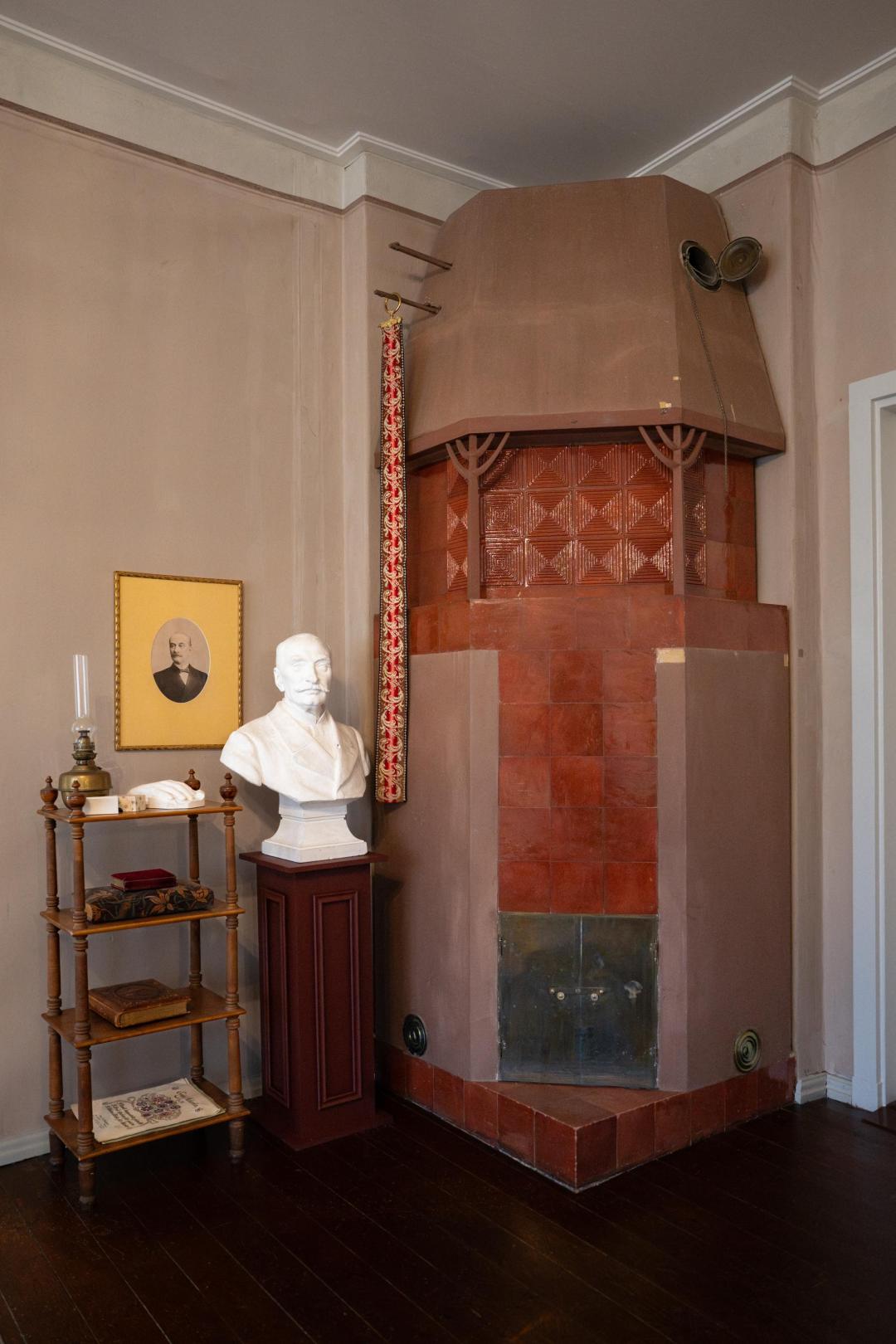 Decorative Art Nouveau fireplace.